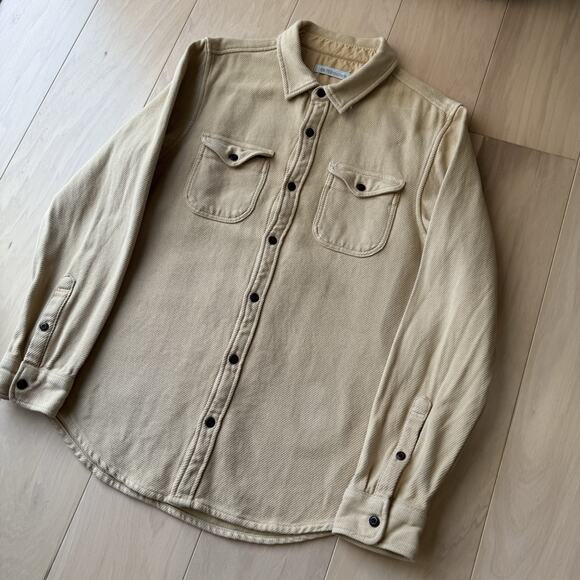 Outerknown Blanket Shirt Large Khaki Brown Heavy Cotton Workwear New York - Picture 9 of 9